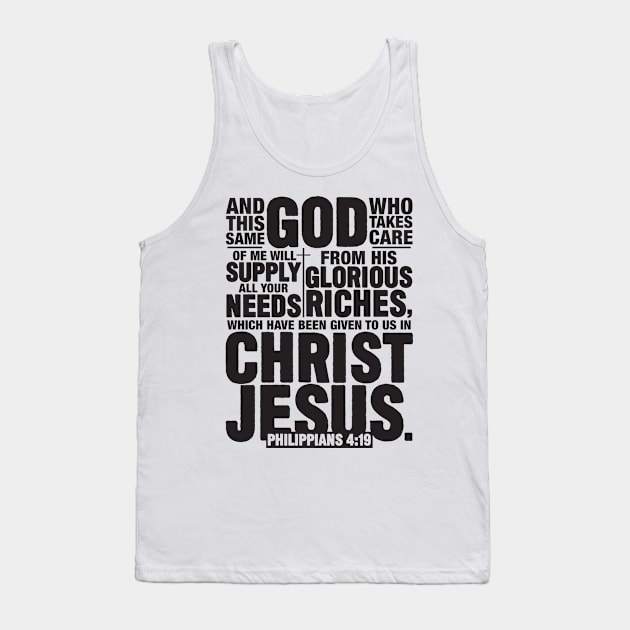 Philippians 4:19 Tank Top by Plushism